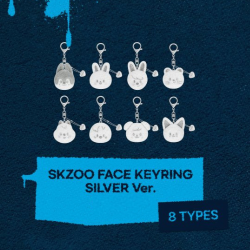 (PRE-ORDER) STRAYKIDS (DOMINATE) POP-UP - SKZOO FACE KEYRING SILVER VER.