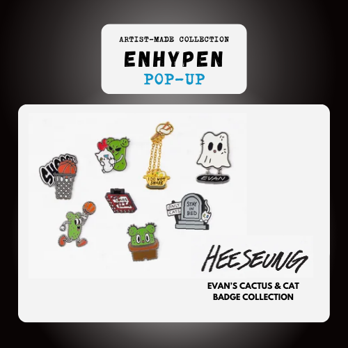 (PRE-ORDER) ENHYPEN Artist-Made Collection Pop-Up - Evan’s Cactus and Cat Badge Collection