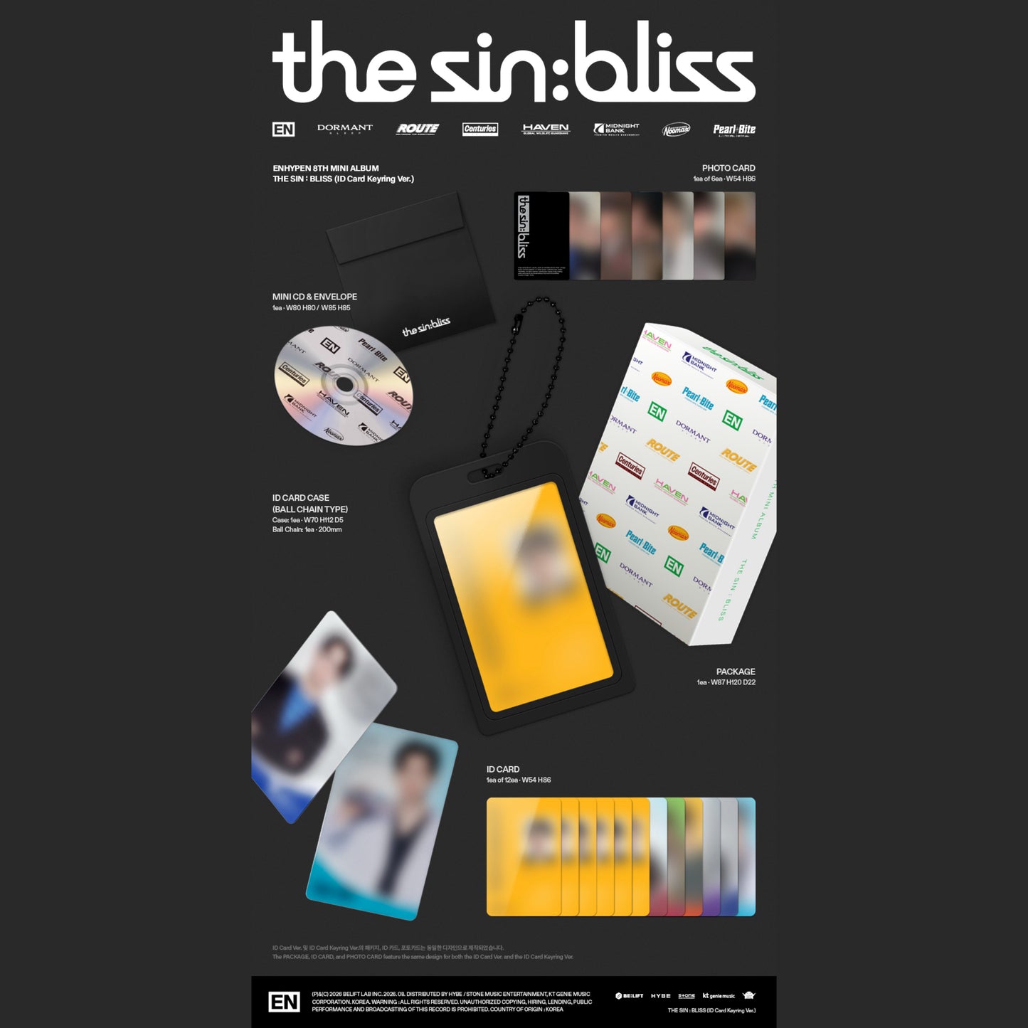 (PRE-ORDER) ENHYPEN - [THE SIN : BLISS] (ID Card Keyring Ver.) (Random Ver.)