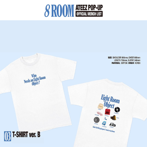 (PRE-ORDER) ATEEZ 8ROOM POP-UP - T-SHIRT