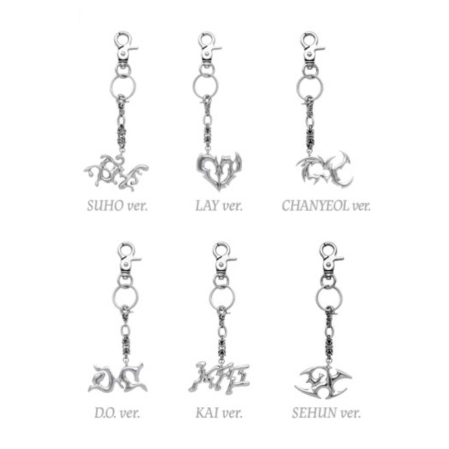 (PRE-ORDER) EXO POP-UP [REVERXE THE WORLD] - METAL CHARM KEY RING