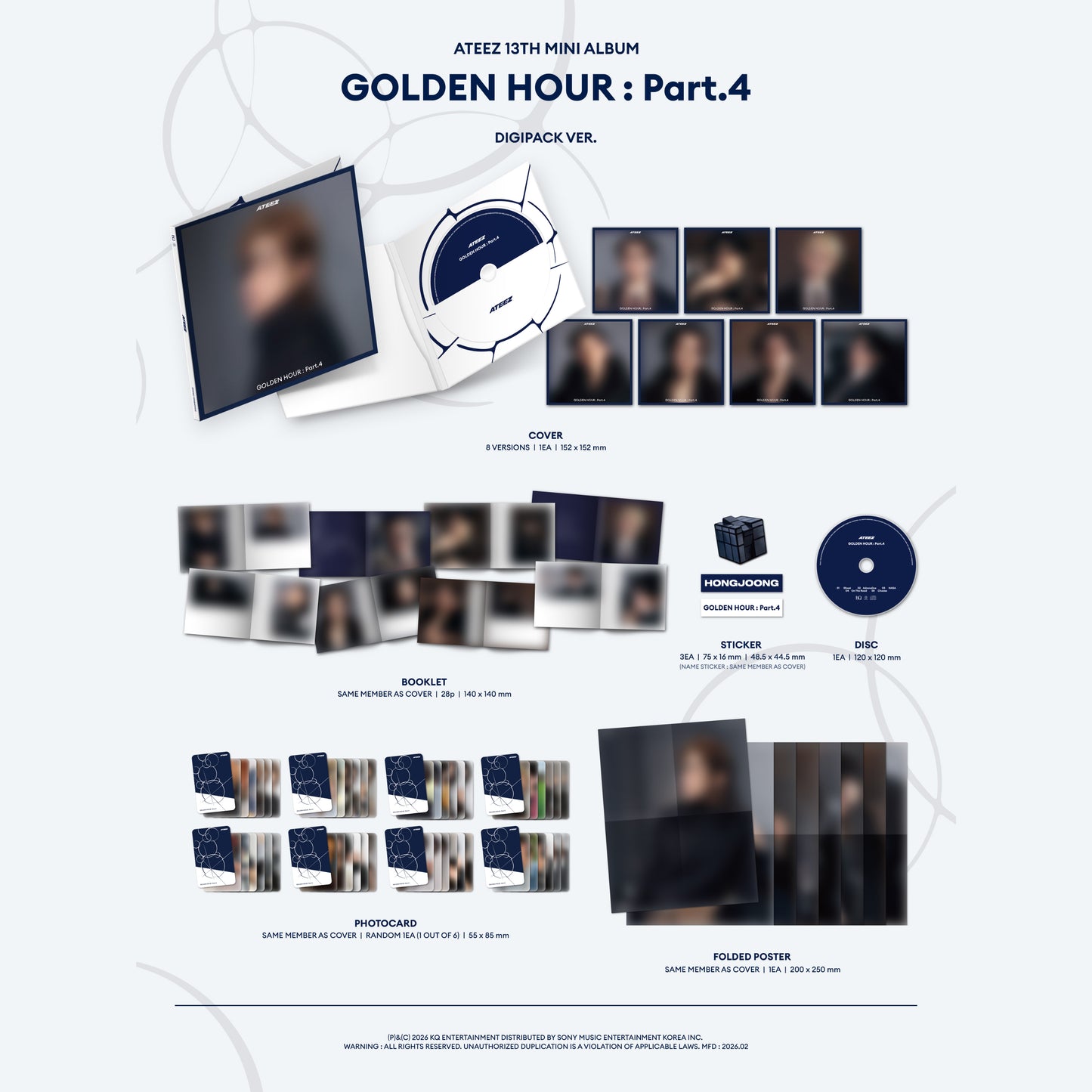 (PRE-ORDER) ATEEZ [GOLDEN HOUR : Part.4] (DIGIPACK Ver.) (Random Ver.)