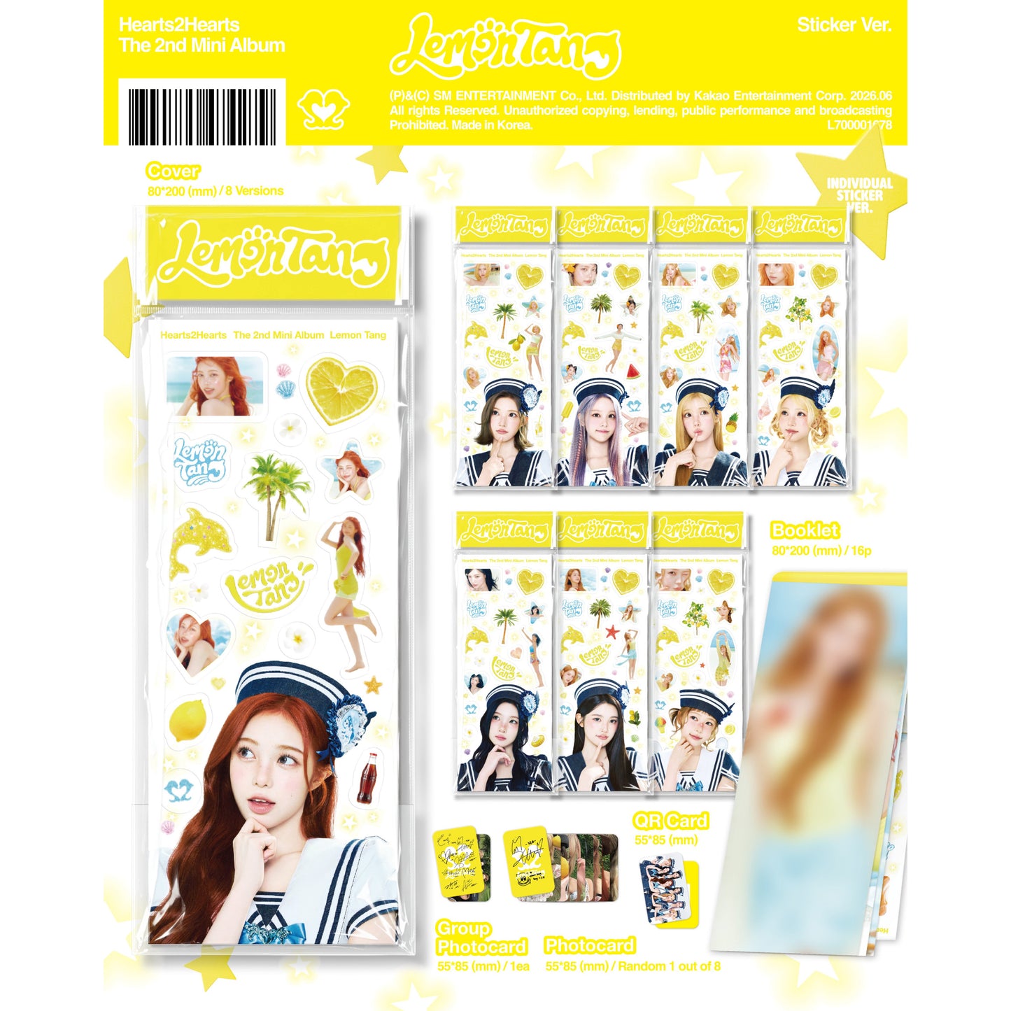 (PRE-ORDER) Hearts2Hearts [Lemon Tang] (Sticker Ver.) (SMART ALBUM)