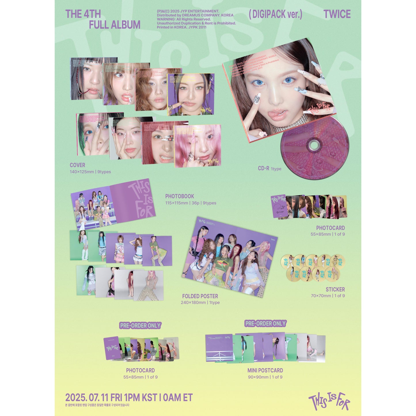 (PRE-ORDER) TWICE 4TH FULL ALBUM [THIS IS FOR] (DIGIPACK Ver.) (Random Ver.)