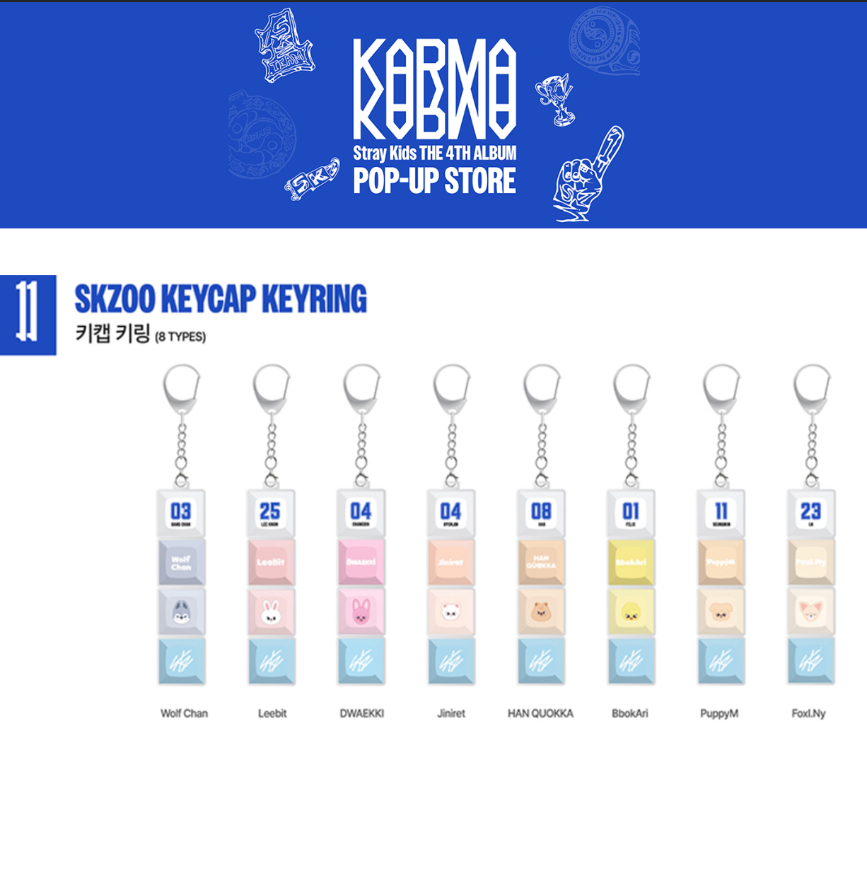 [PRE-ORDER] SKZOO Keycap Keyring Stray Kids – KARMA POP UP MD