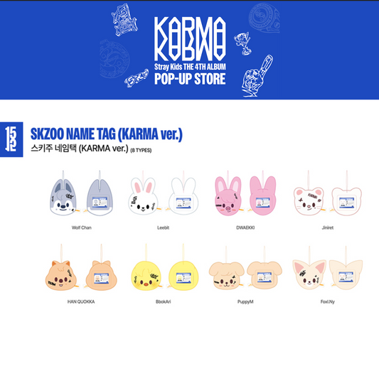 [PRE-ORDER] SKZOO Name Tag Karma Ver – KARMA POP UP MD