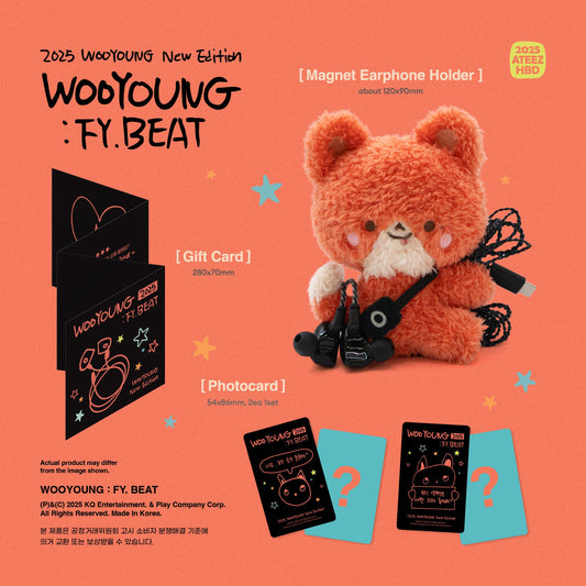 [PREORDER] ATEEZ WOOYOUNG BIRTHDAY - FY. BEAT Earphones & Plush Holder Set