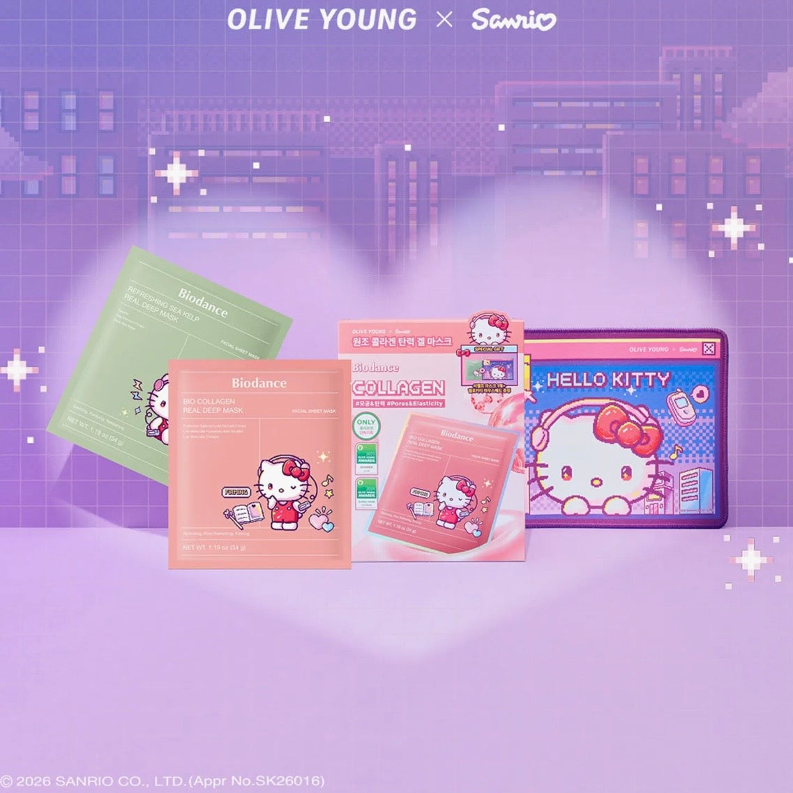 (PRE-ORDER) OLIVE YOUNG x Sanrio - BIODANCE Real Deep Mask 7 Sheets