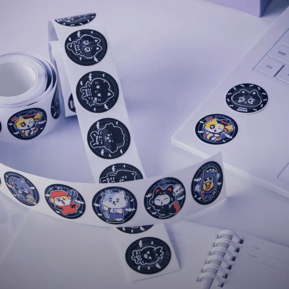 (PRE-ORDER) ENHYPEN 'SPOOKY ENCHIN' - GLOW STICKER ROLL [MIDNIGHT]