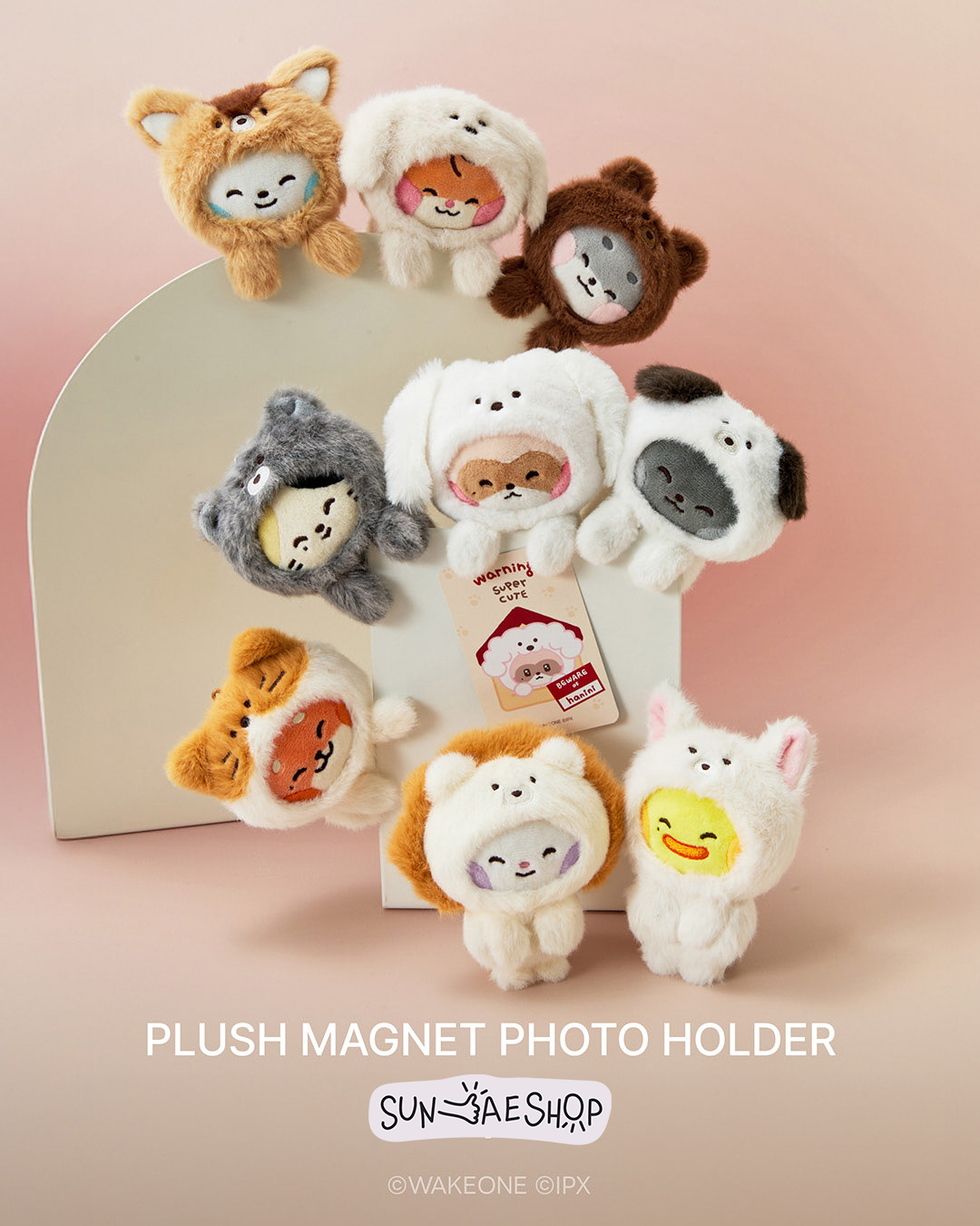 [PRE-ORDER] ZERONI X Line Friends Plush Magnet Photo Holder - ZEROBASEONE