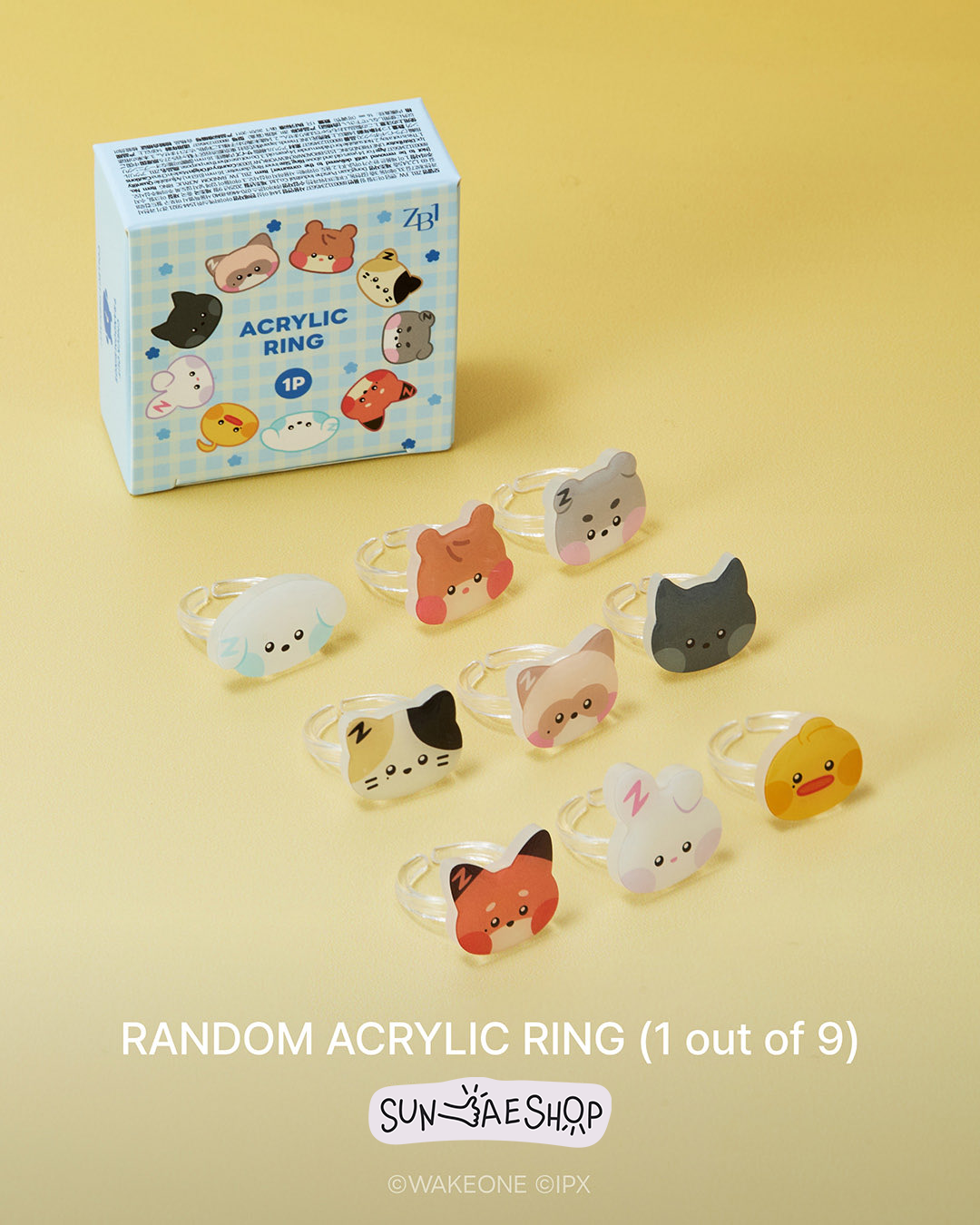 [PRE-ORDER] ZERONI X Line Friends Random Acrylic Ring - ZEROBASEONE