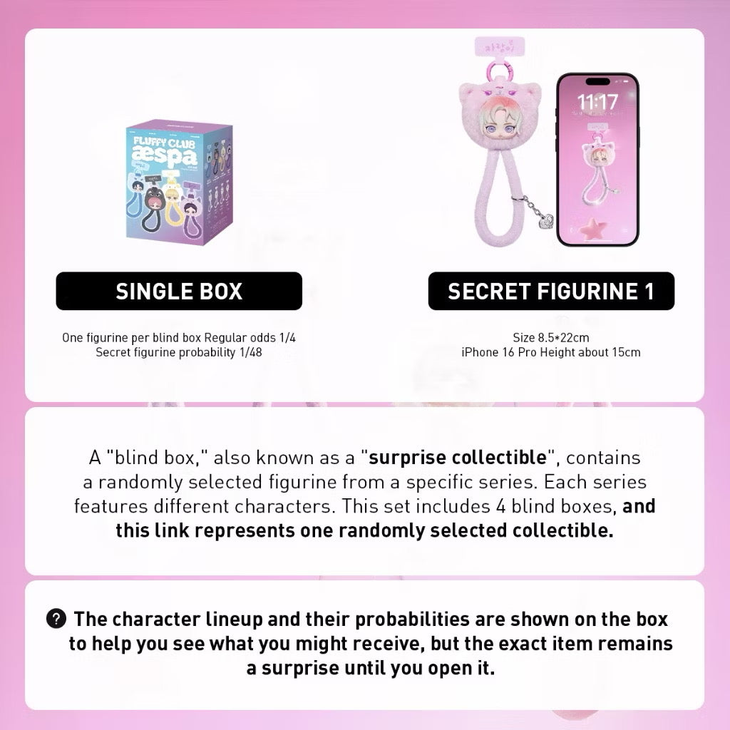 (PRE-ORDER) POP MART x aespa Fluffy Club Series Phone Lanyard