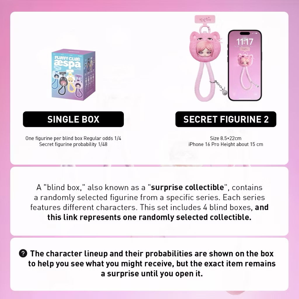 (PRE-ORDER) POP MART x aespa Fluffy Club Series Phone Lanyard