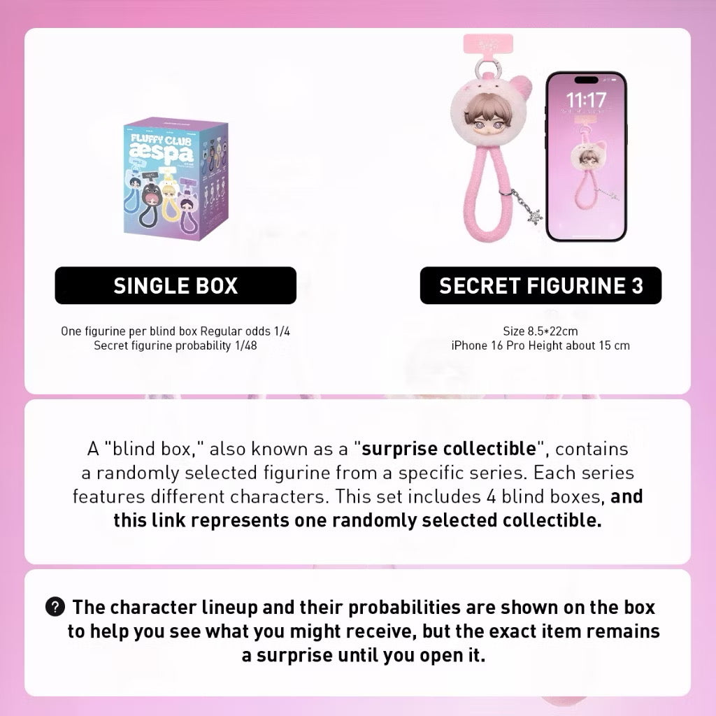 (PRE-ORDER) POP MART x aespa Fluffy Club Series Phone Lanyard