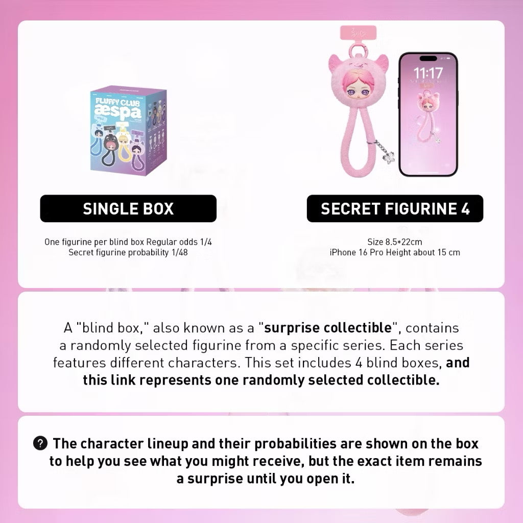 (PRE-ORDER) POP MART x aespa Fluffy Club Series Phone Lanyard