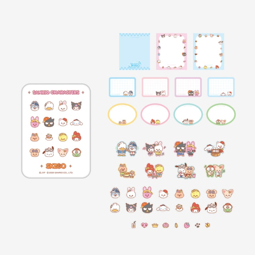 (PRE-ORDER) SKZOO x SANRIO CHARACTERS - TIN CASE STICKY NOTE SET