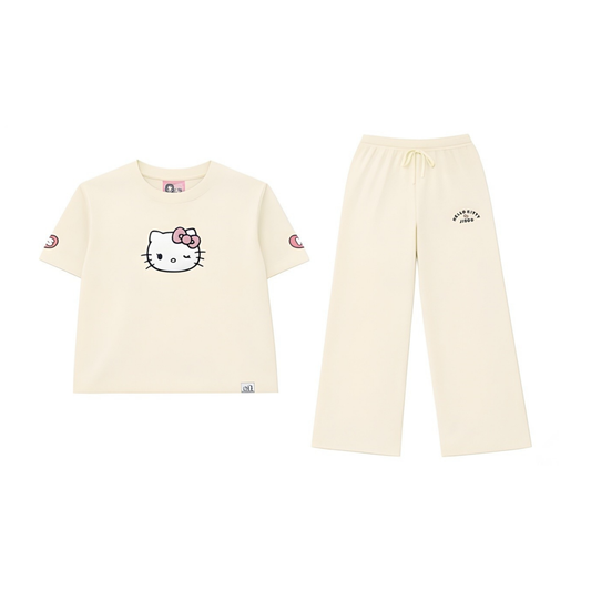 (PRE-ORDER) HELLO KITTY x JISOO POP-UP - BEIGE HOMEWEAR SET