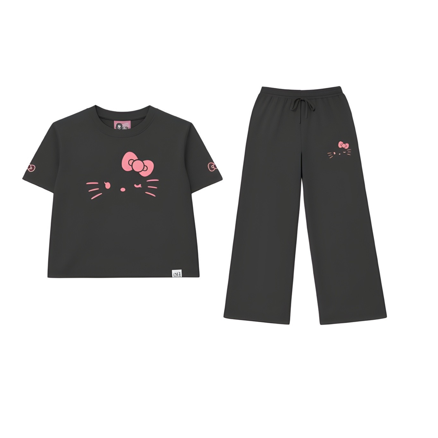 (PRE-ORDER) HELLO KITTY x JISOO POP-UP - BLACK HOMEWEAR SET