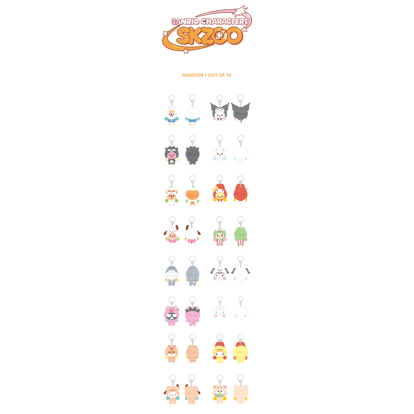 (PRE-ORDER) SKZOO x SANRIO CHARACTERS - SECRET FLOCKED FIGURE KEYRING