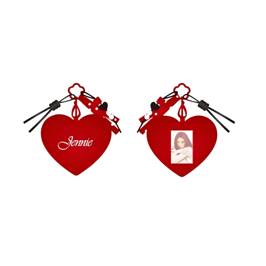 (PRE-ORDER) MINISO X JENNIE - HEART PLUSH CARD HOLDER KEYCHAIN