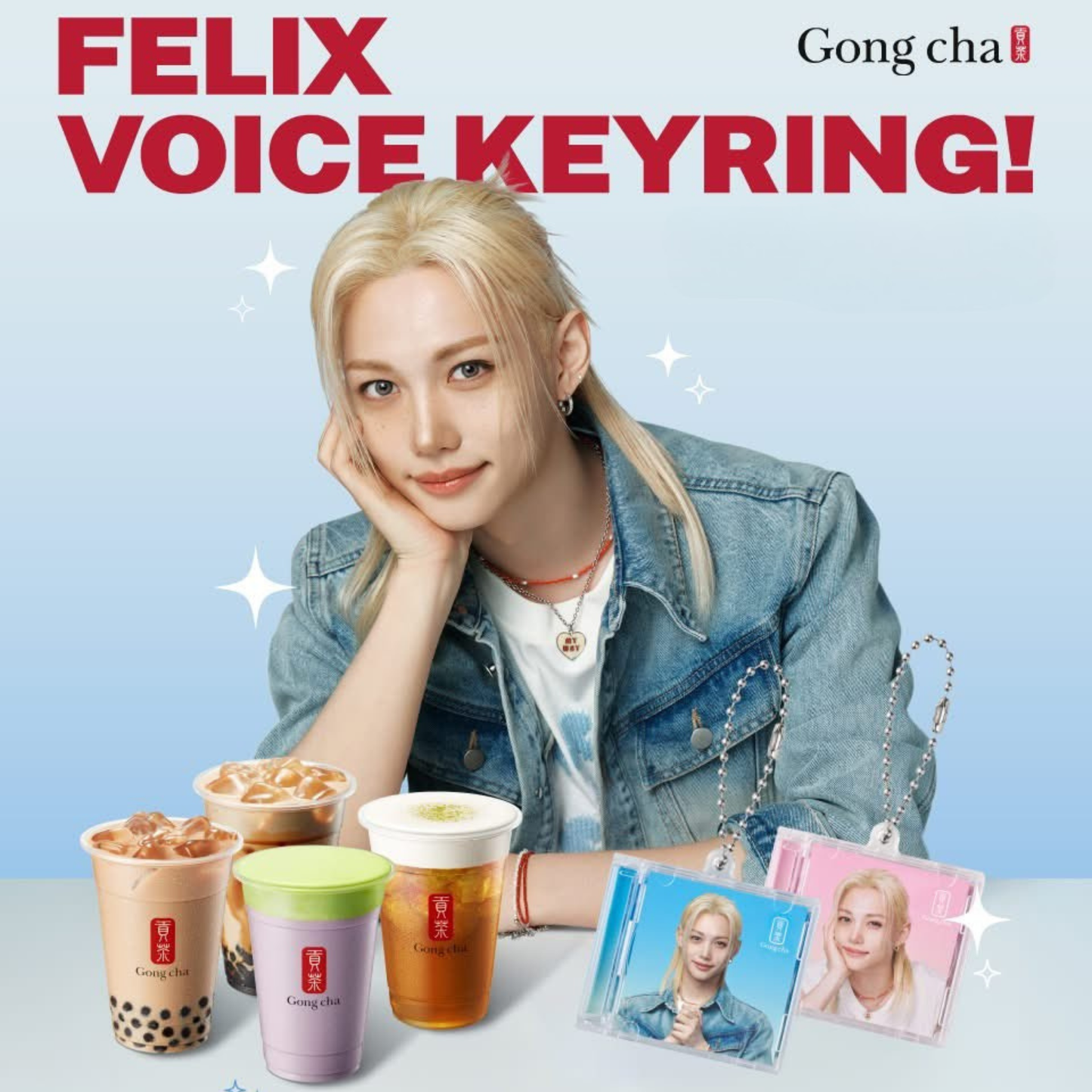 (Pre-Order) Felix x Gong cha - Voice Keyring