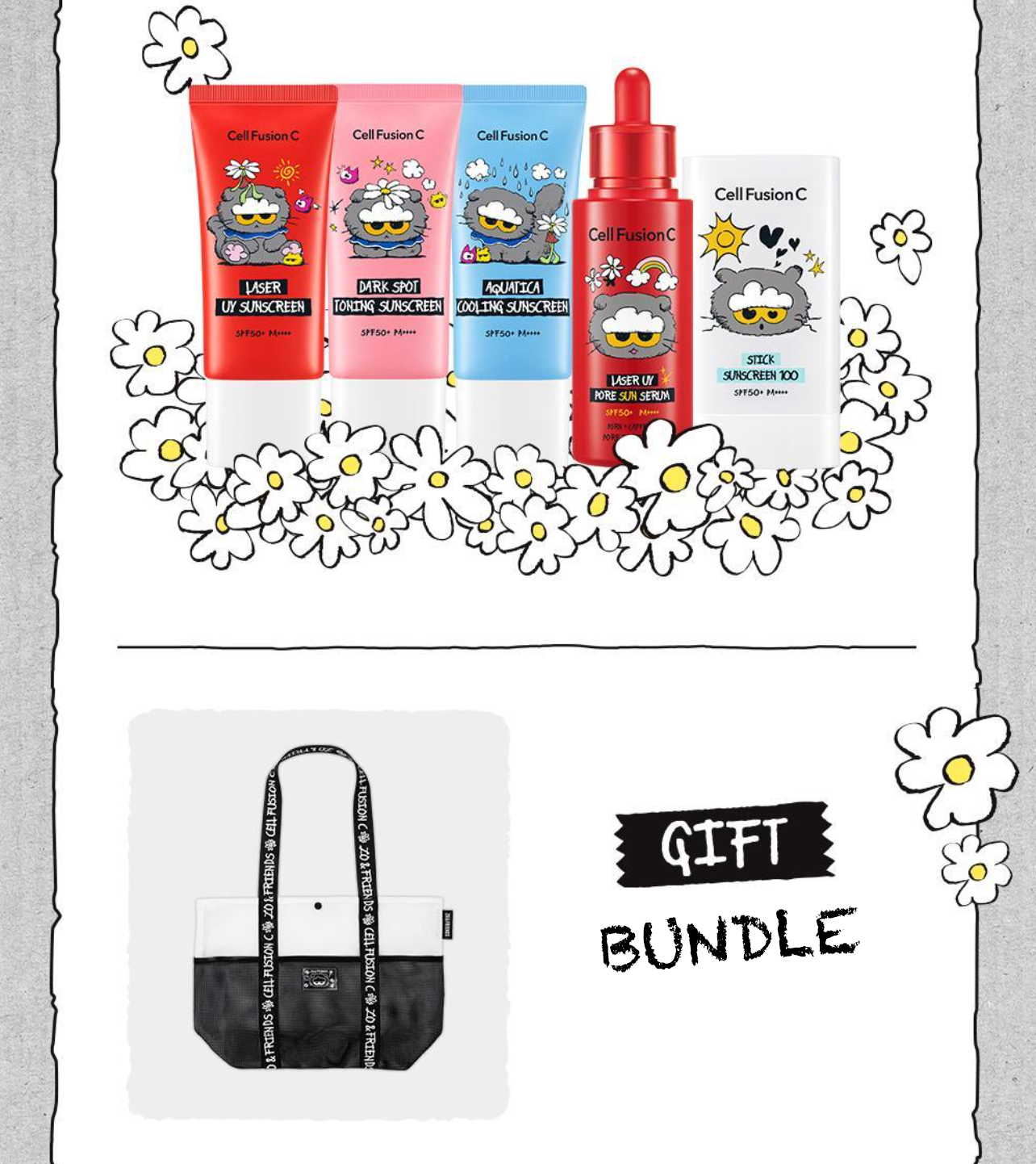 (PRE-ORDER) ZO&FRIENDS x Cell Fusion C – Sunscreen Bundle with Beach Bag